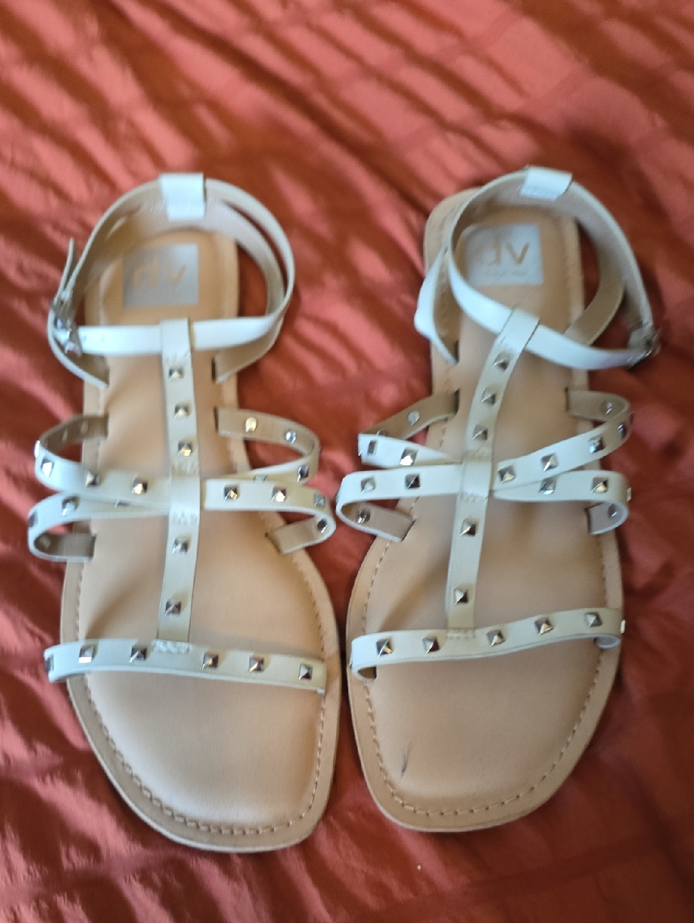Dolce Vita White Studded Strappy Sandals